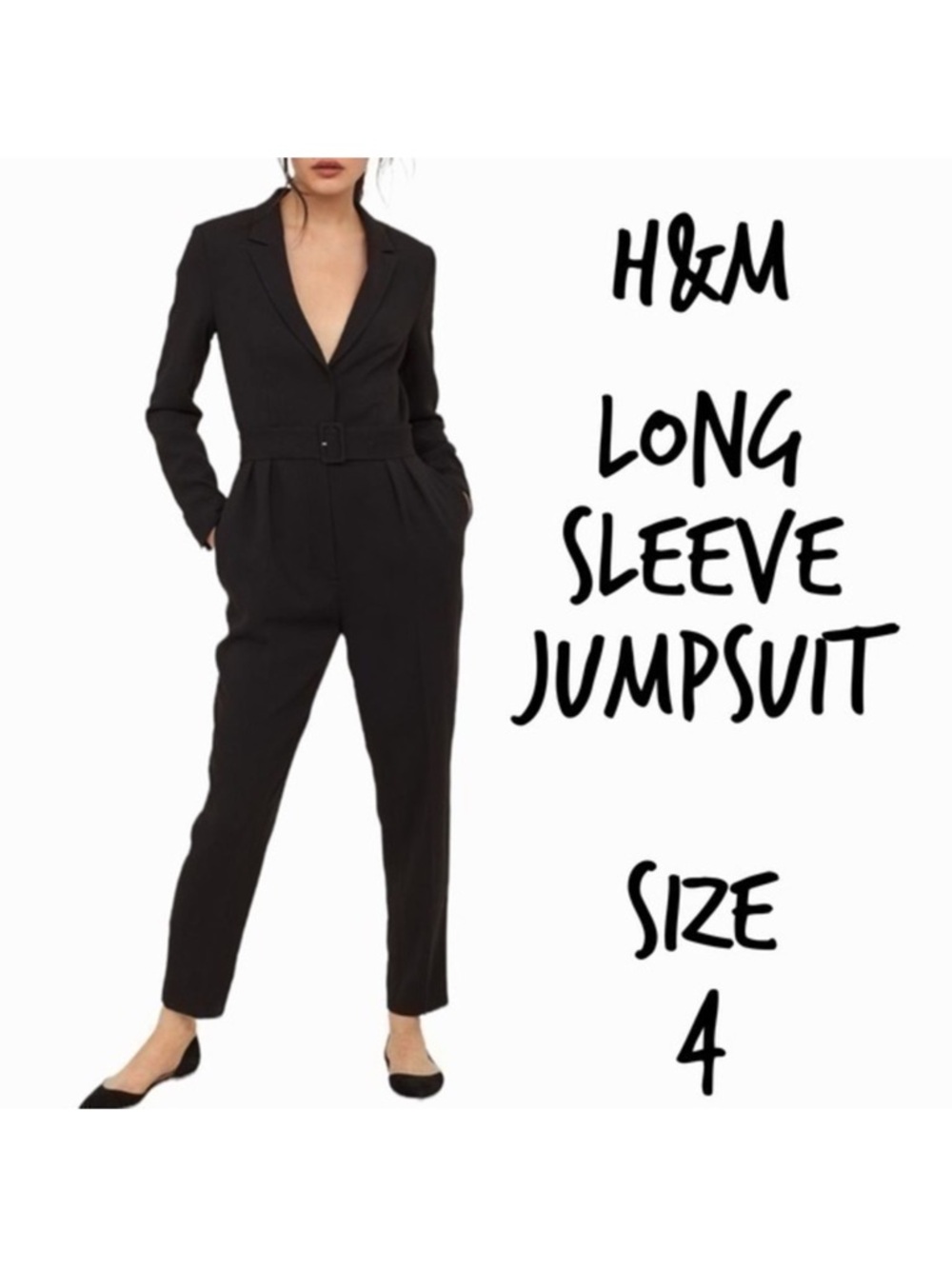 H&M black jumpsuit size 4